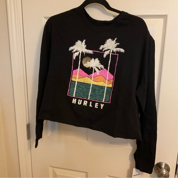 HURLEY Esme Womens Oversized Crop Tee Size XLarge - Picture 2 of 6